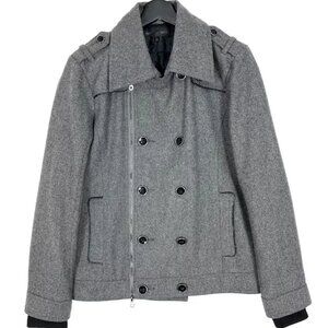 In The Attic Wool Zip Double Breasted Jacket Gray Size Medium
